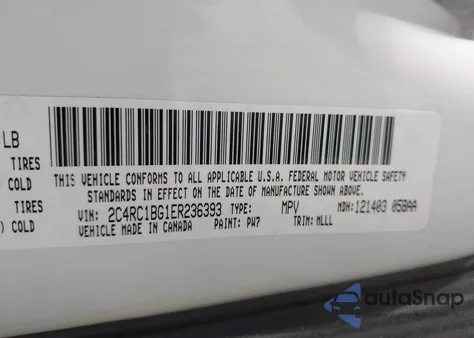 2014 Chrysler Town & Country Touring из США, поврежденный, VIN 2C4RC1BG1ER236393